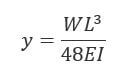 Maximum deflection equation