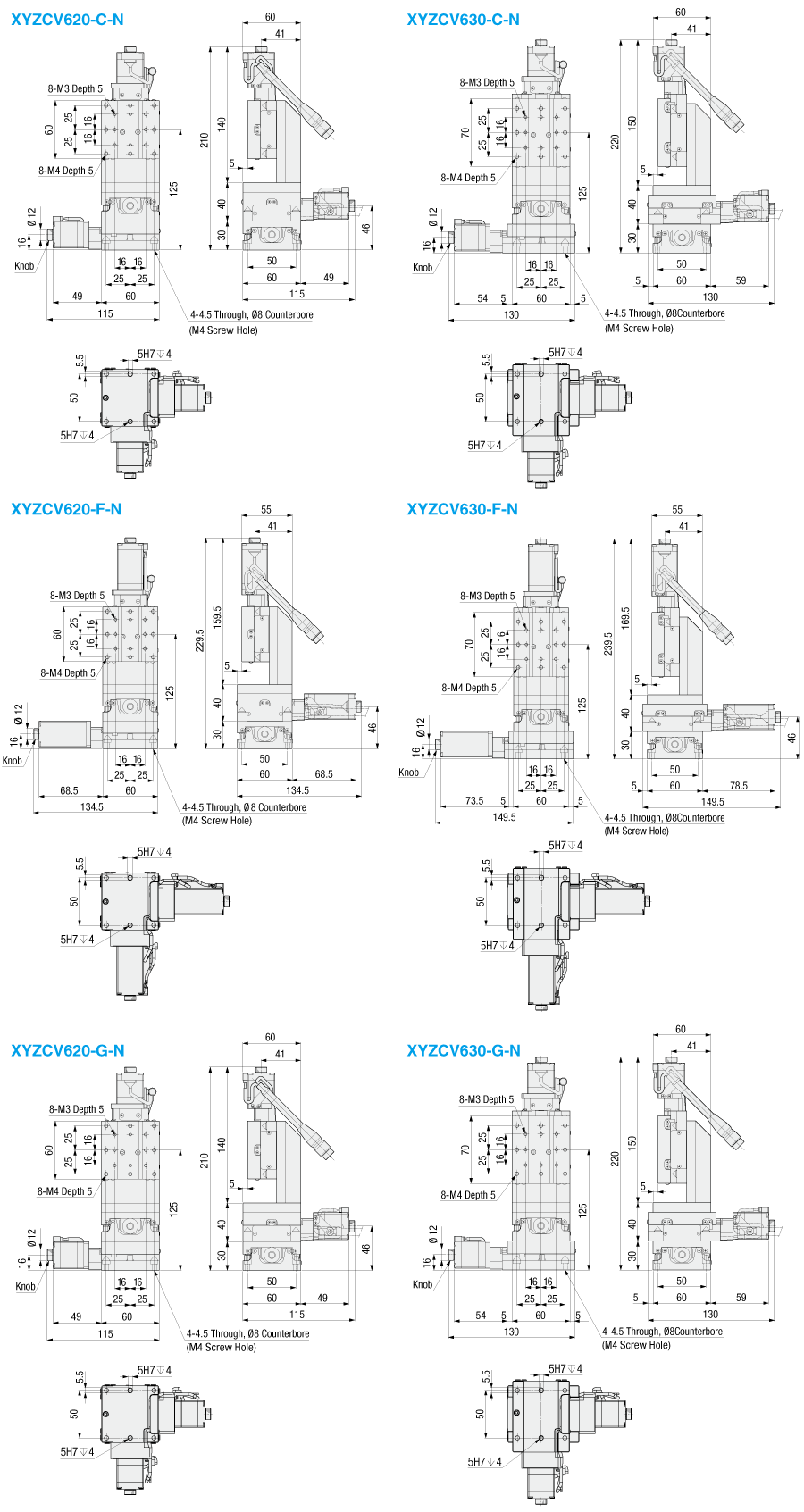 y*y様 yy Motorized XYZ-Axis Stages - Linear Ball, Compact, Low Cost, XYZCV