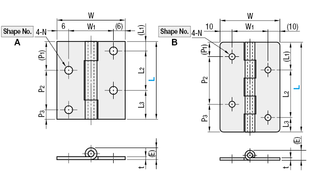 [Clean & Pack] Hinges with Offset Mounting Holes | MISUMI | MISUMI