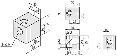 [Clean & Pack] Block Bracket - for 8 Series (Slot Width 10 mm) 40/80 ...