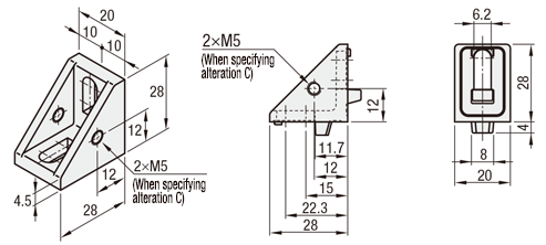 [Clean & Pack] Brackets - 6 Series, For 1 Slot, Nut Mounting Brackets ...