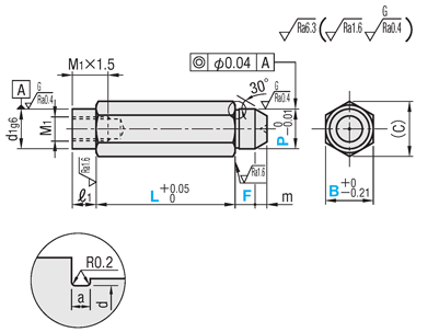 [Clean & Pack] Support Pins - Tapped, with Pilot, Hex | MISUMI | MISUMI