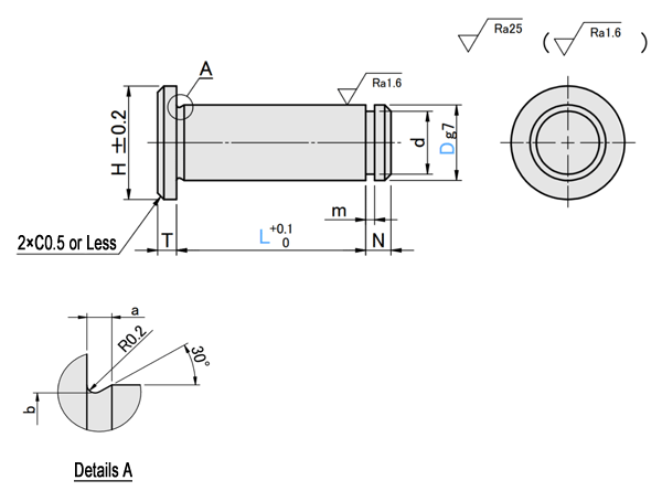 Economy Series] Pivot Pin - L Dimension Configurable, Shouldered
