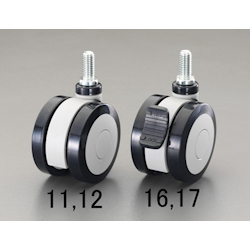 Twin Urethane Wheel Caster Threaded Stem EA986TE-12