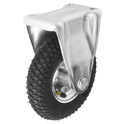 Caster Accessories - Bracket Set, with Shock Absorber, for Air Filled and Airless Wheels, Plate, Swivel, without Wheels, AIK, AILK and AIKB Model