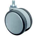 Casters - with Dust Cover, Screw-in, Swivel, Dual Wheel, Elastomer Wheel, CF075N