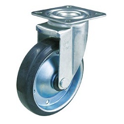 Casters - for Light/Medium Loads, Plate, Swivel, Steel, Rubber Wheel, TYS Series