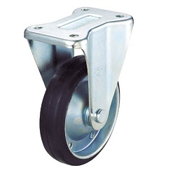 Casters - Fixed, Plate, Conductive, Rubber Wheel